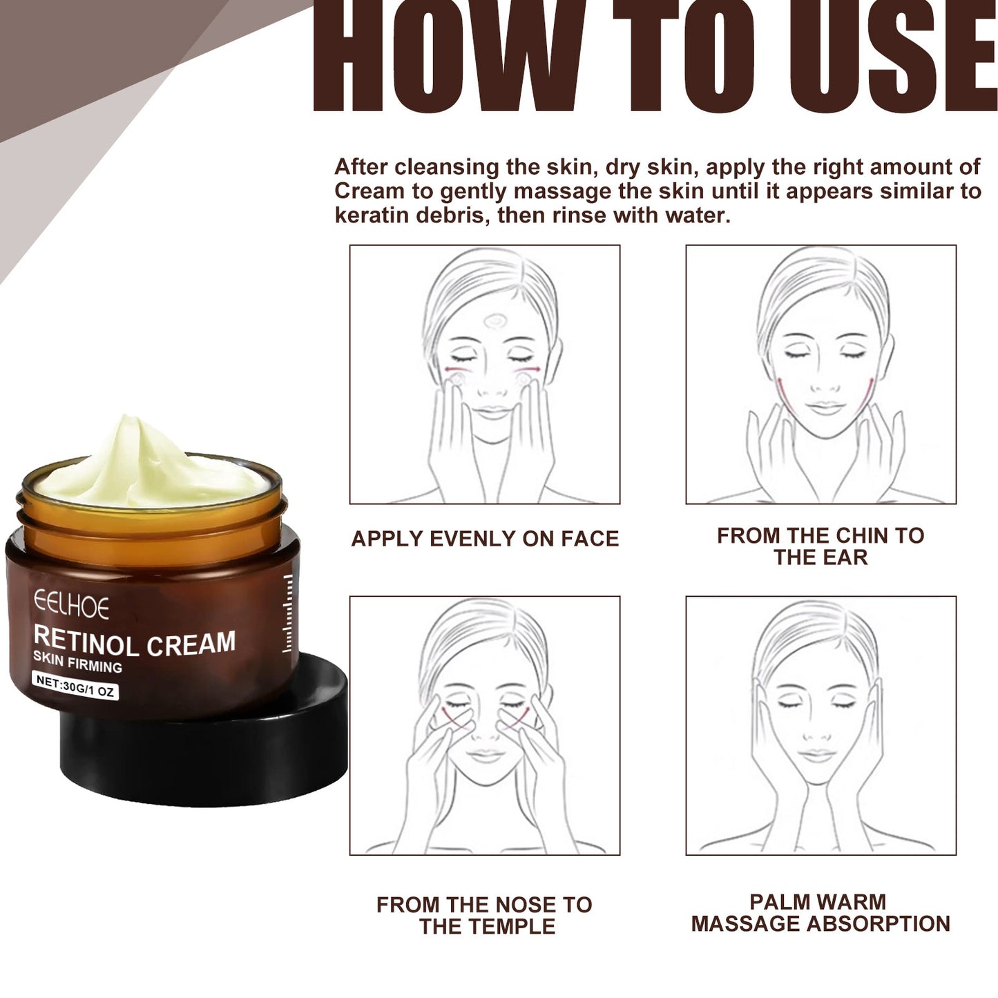 USA ONLY: EELHOE Retinol Cream, Anti-Aging Firming Brightening Moisturizing Facial Skin Care Cream- Buy 2 get 1 Free