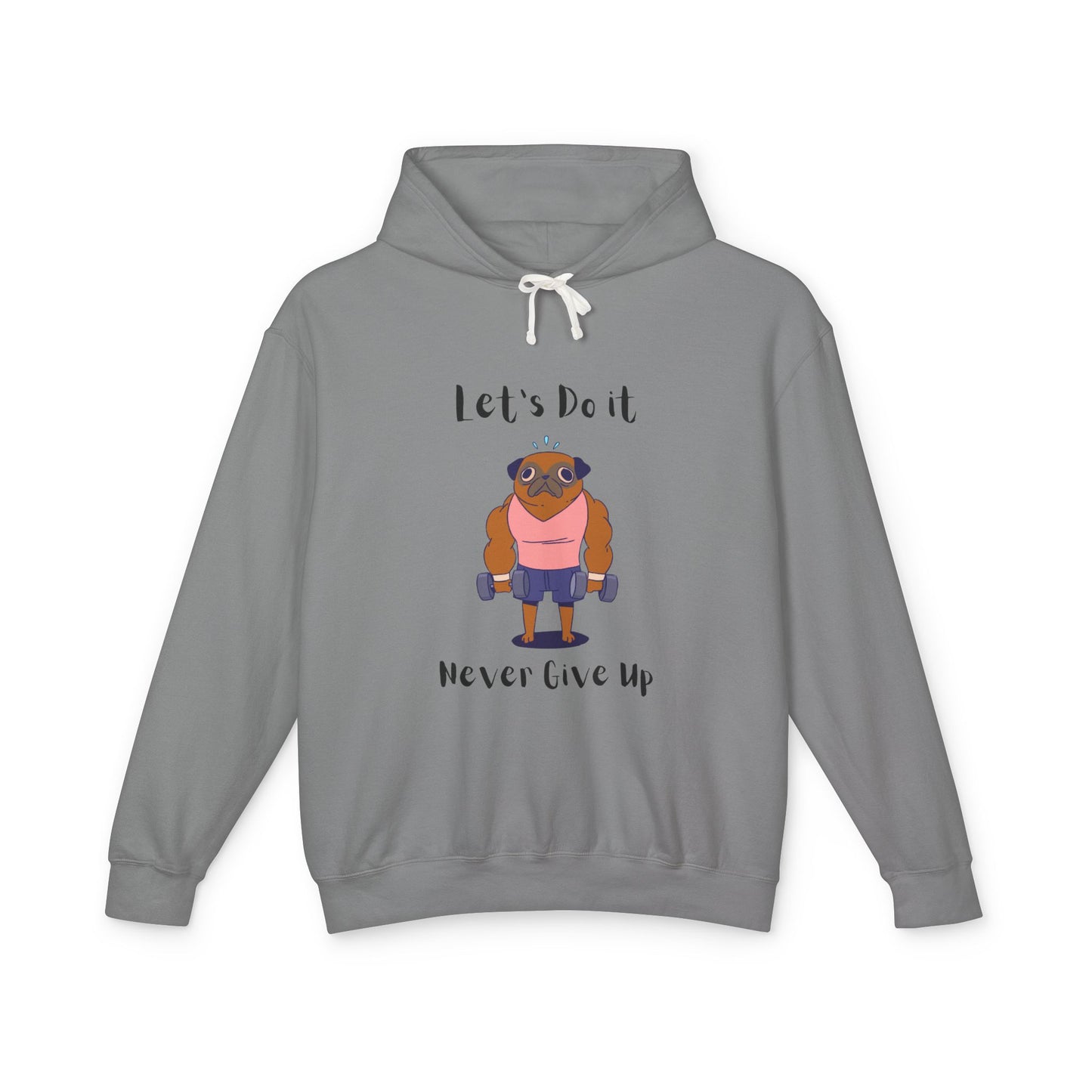 Copy of Motivational Unisex Lightweight Hooded Sweatshirt - "Let's Do It, Never Give Up"