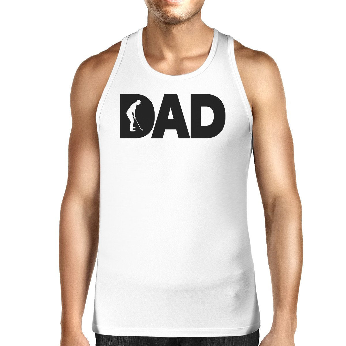 Dad Golf Mens White Graphic Tanks Unique Design Gifts for Father