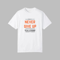 Unisex Motivational T-Shirt - "Winners Never Give Up, Stay Strong"