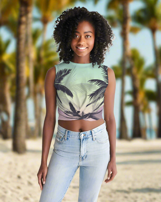 Find Your Coast® Sunset Twist-Front Tank