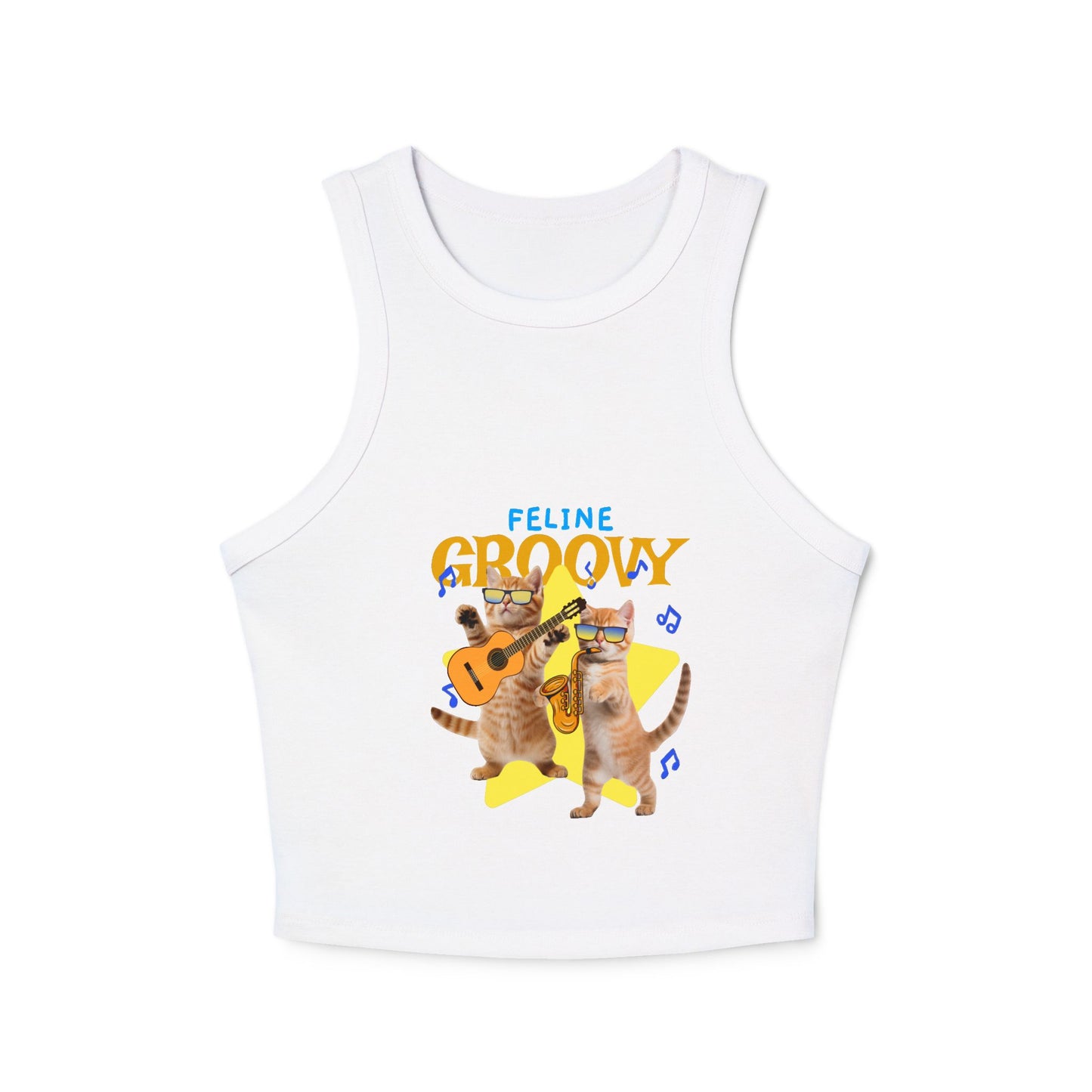 Purrfectly Groovy Cat Tank Top, Cute Cat Lover Apparel, Summer Style, Gift for Cat Moms, Casual Wear