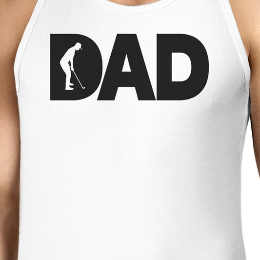 Dad Golf Mens White Graphic Tanks Unique Design Gifts for Father